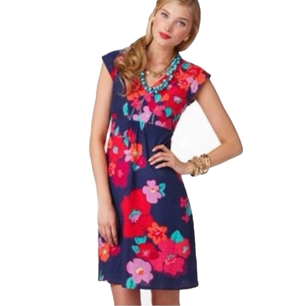 Lilly Pulitzer Bold Floral Print Summer Slip Preppy Dress‎ Women's Small